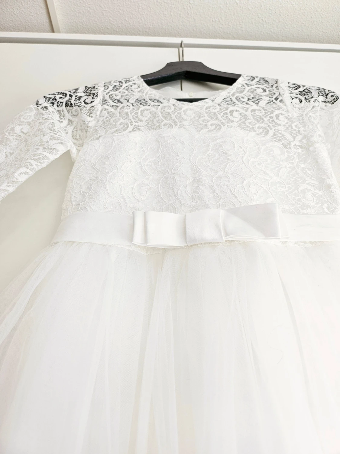 Vit elegant klänning för flicka  - 4