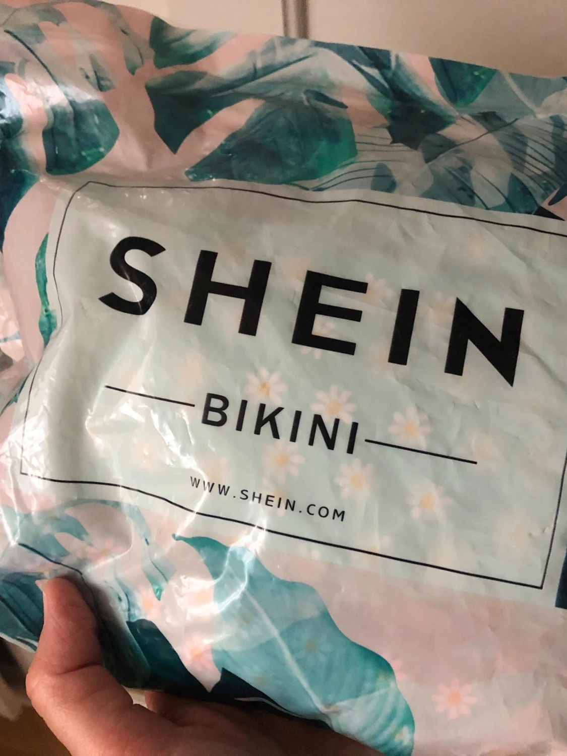 Ny Bikini i turkost med blommigt mönster - 4