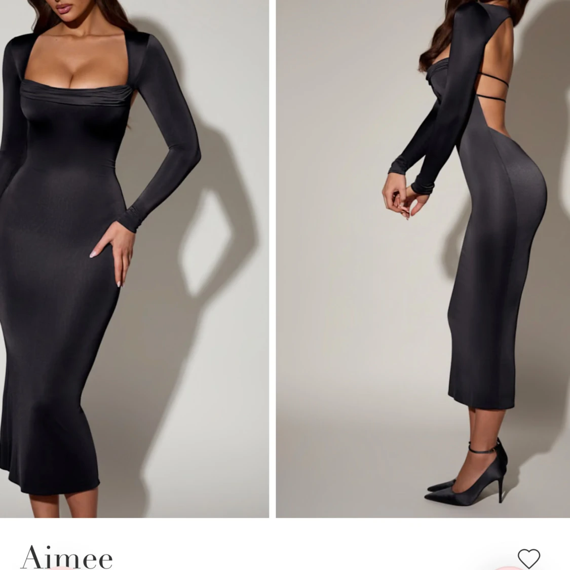 Svart långklänning med öppen rygg