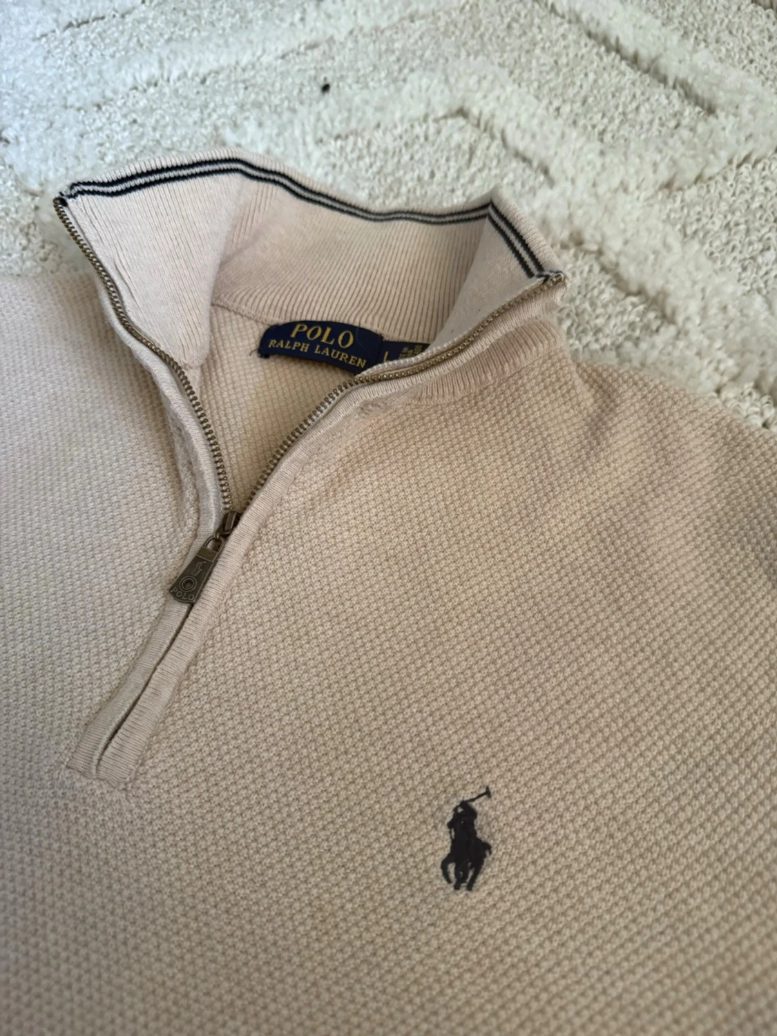 Ralph Lauren Half Zip Sweatshirt – Beige - 1