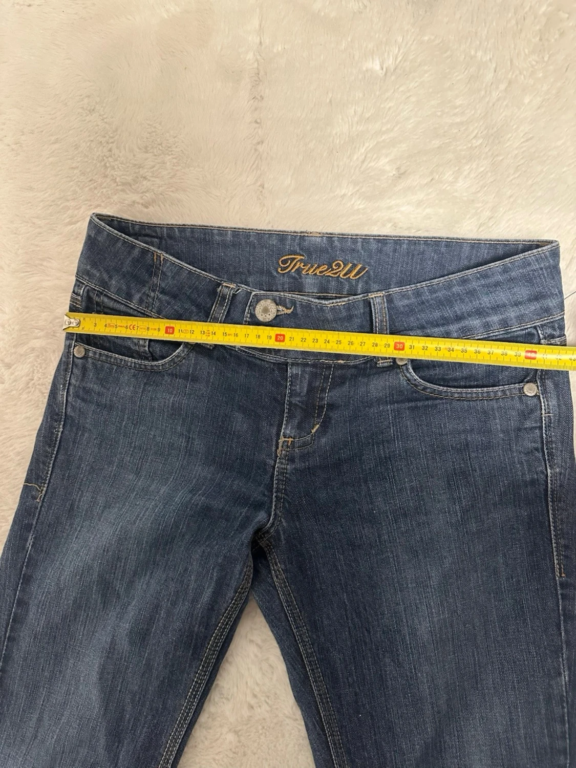 Mörkblå bootcut low waist jeans True2U - 5
