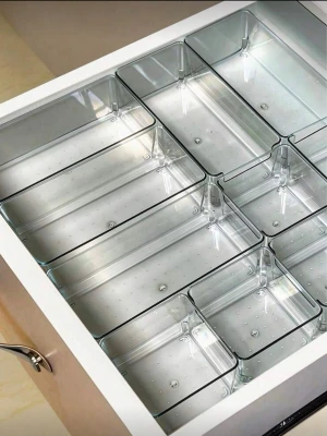 6 st lådinsatser - 6 st helt nya praktiska lådinsatser, helt nya, genomskinliga, 3 st kvadratiska och 3 rektangulära