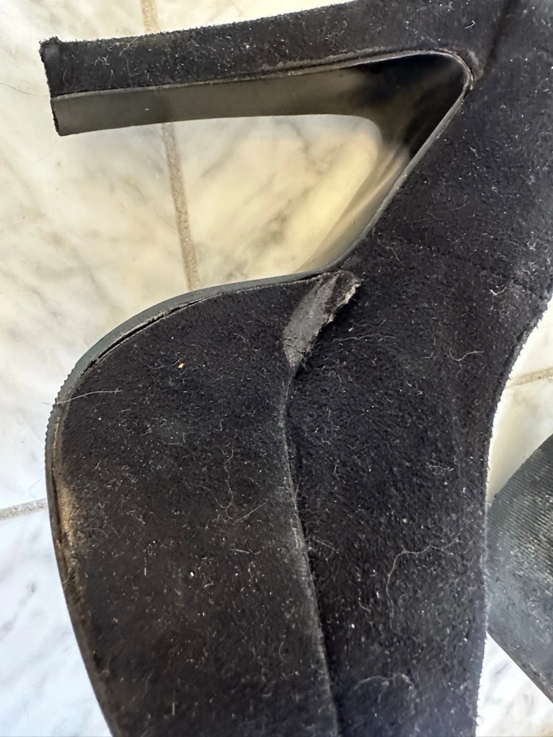 Svarta platåpumps i mocka-look 39 - 4