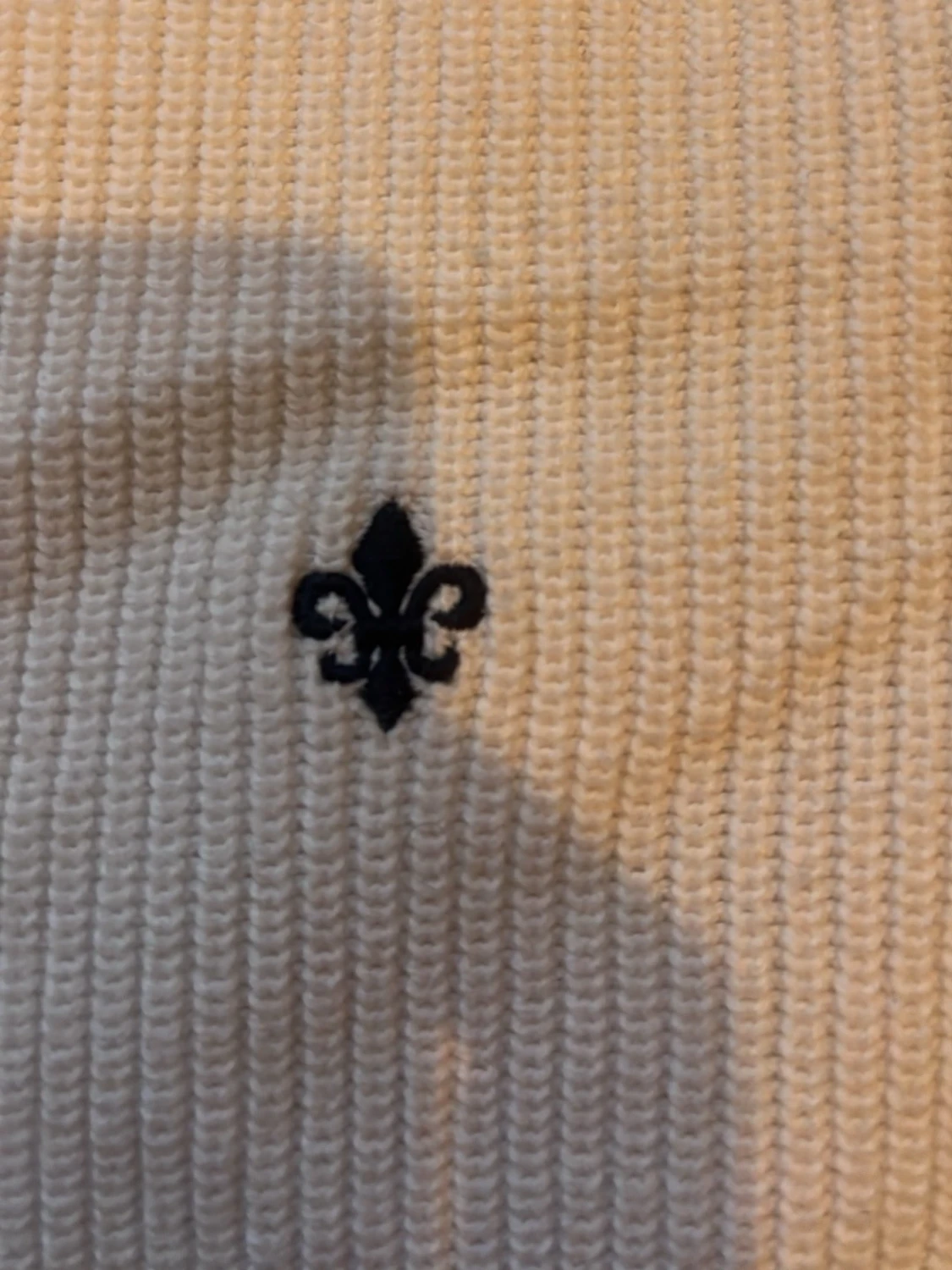 Vit ribbstickad tröja Morris - 1