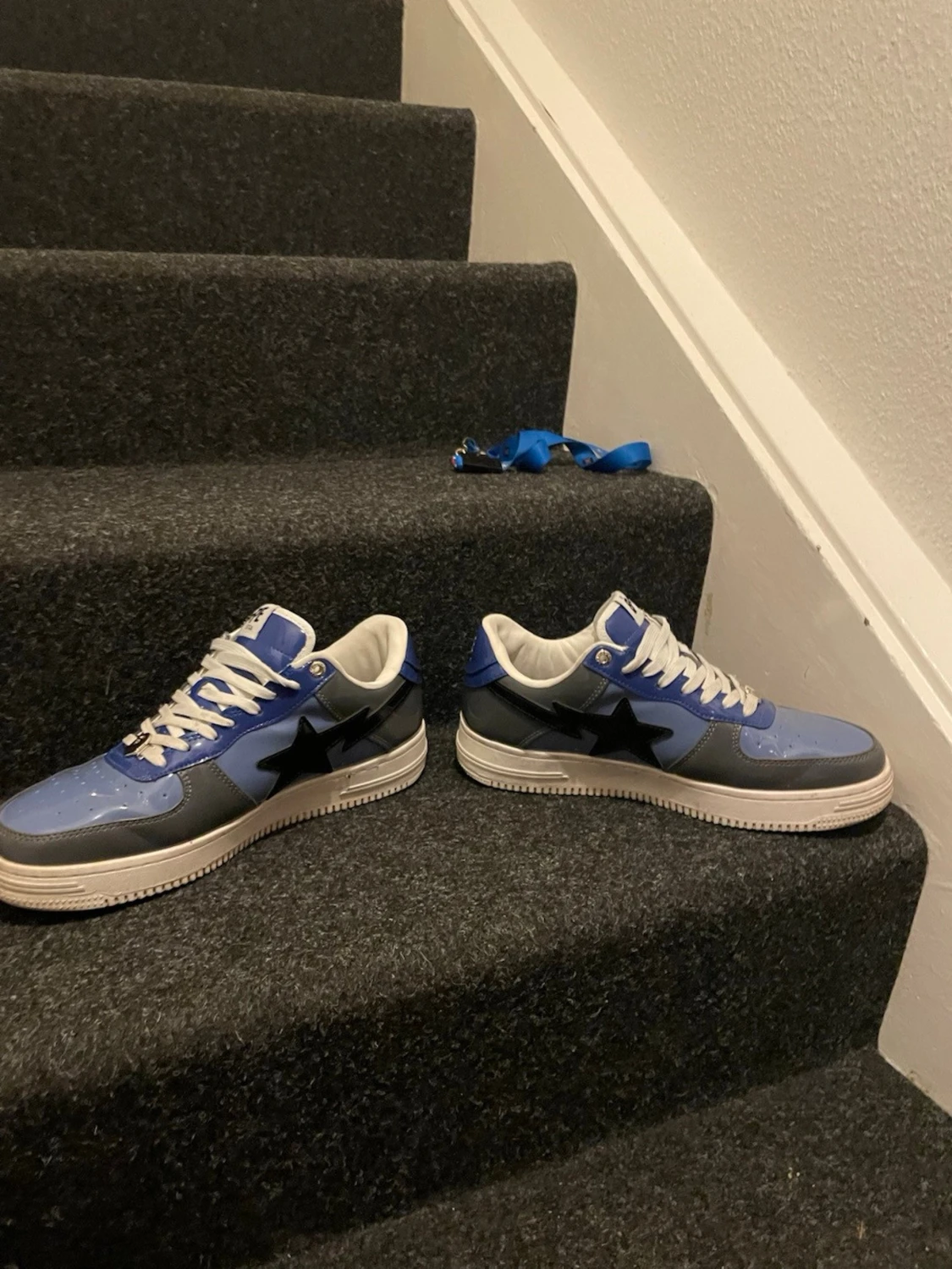 Blå BAPE STA sneakers med svart stjärna - 1