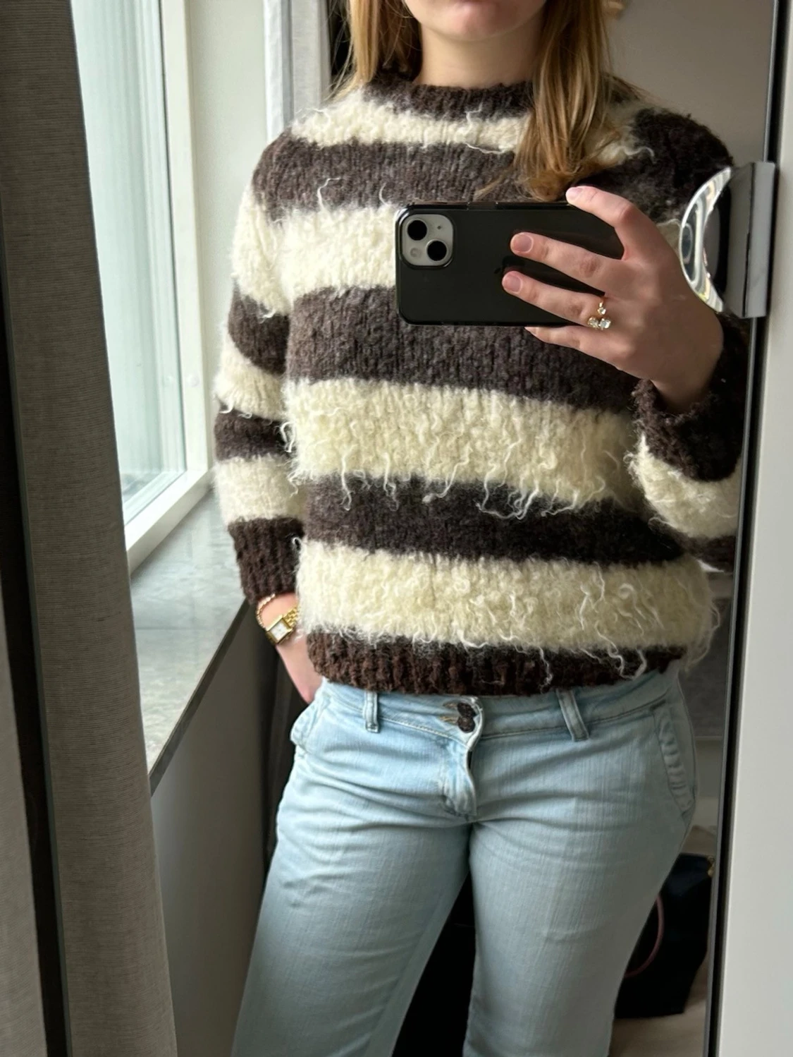 Brun och beige mohair tröja - 2