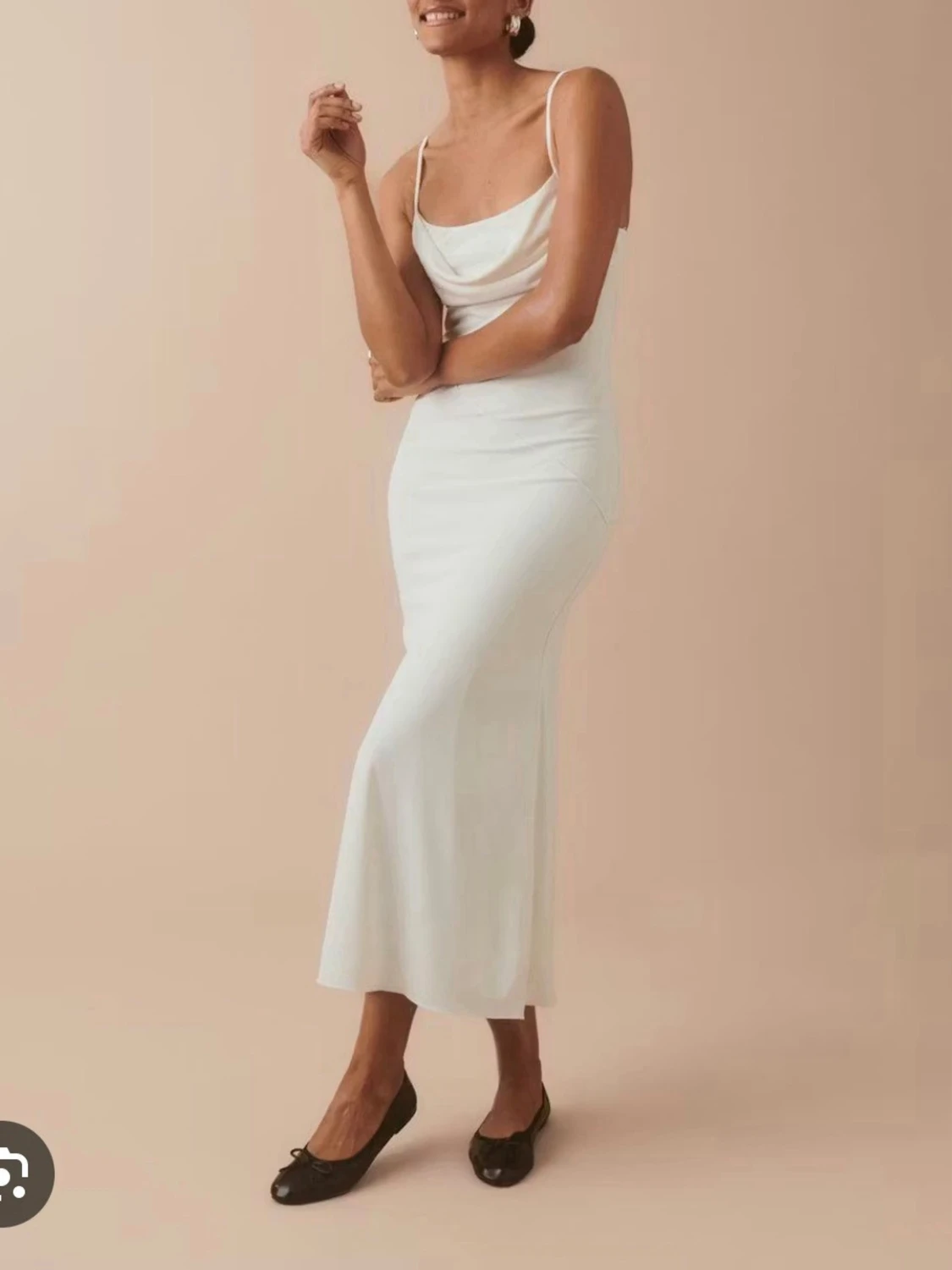 Vit midi slipklänning