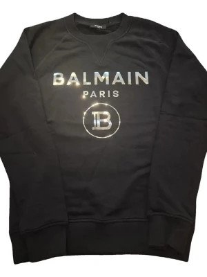 Svart sweatshirt från Balmain Paris - Orginal tröja från Balmain i mycket gott skick Storlek S 