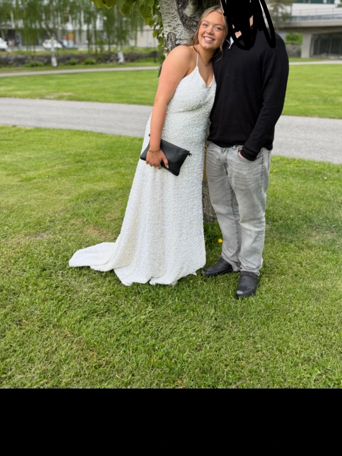 Vit paljettklänning!🤍