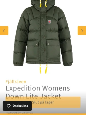  Söker Grön dunjacka Fjällräven Expedition - Söker denna jacka i S och kan byta mot en svart i xs ifall nån vill. Ifall du vill sälja en hör av dig