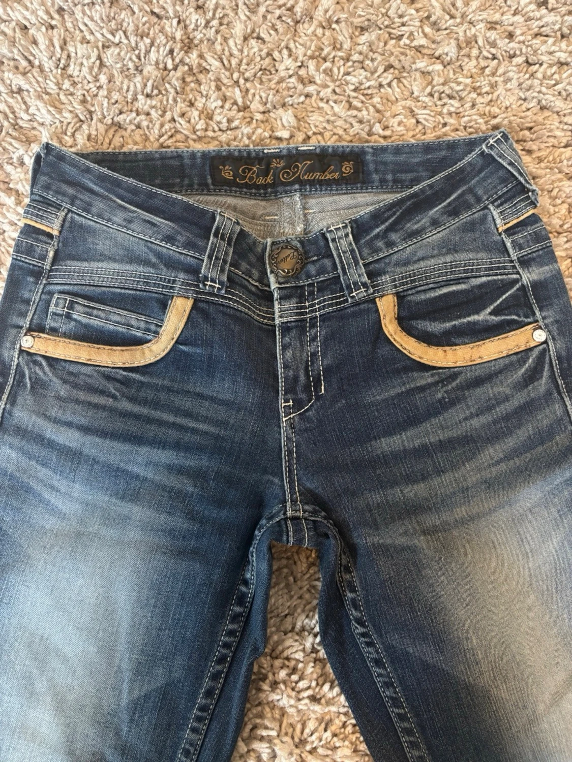 Blåa bootcut jeans - 1