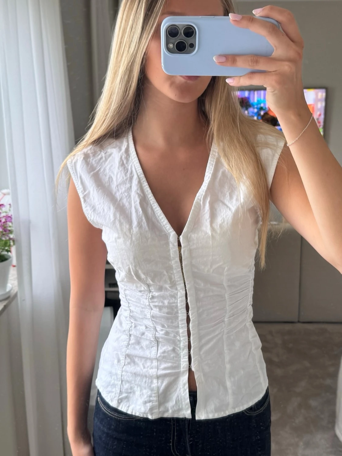 Vit Weeday topp/blus - 1