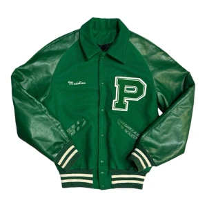 Vintage DeLong Made In USA St. Patrick Panthers Green Varsity Jacket - Den här varan kommer auktioneras ut på Sneakershyllan x Plick Live den Tisdagen 23 juni kl 18
