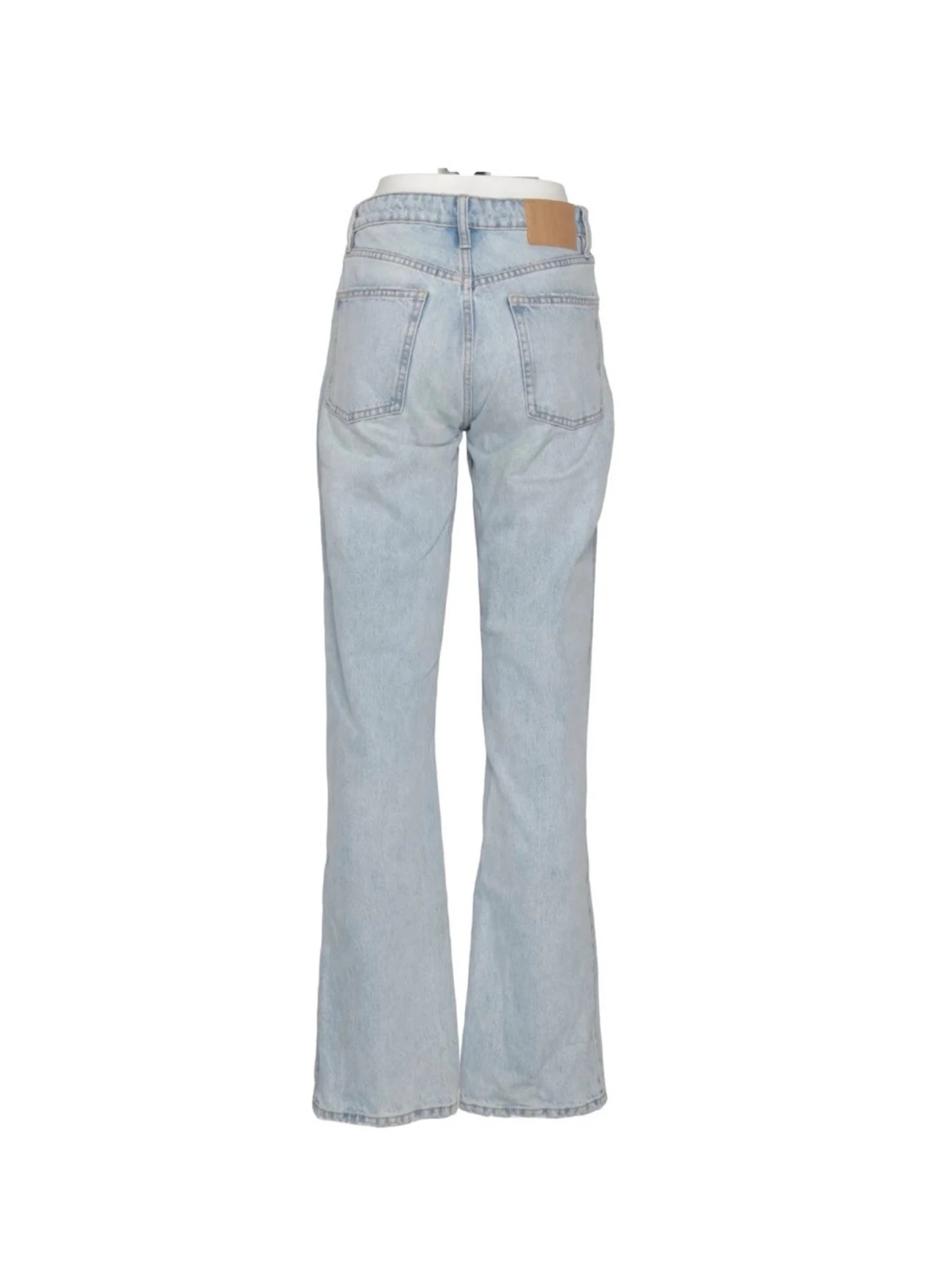 Ljusblå raka jeans med hög midja - 1