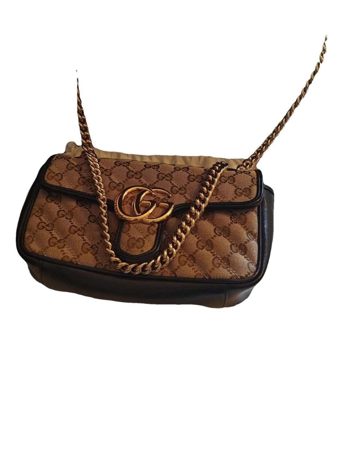 Gucci GG Marmont axelremsväska brun - 5