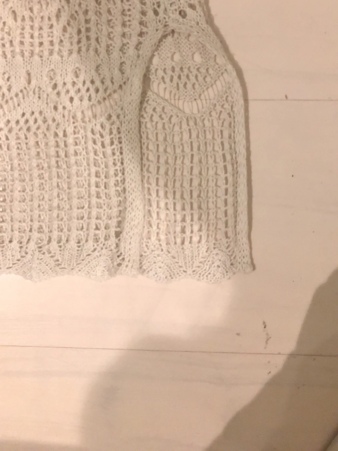 Beige virkad strandklänning - 1