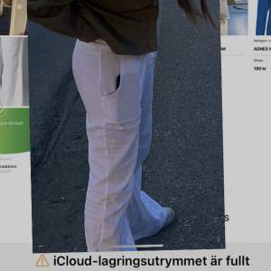 Säljer dessa fina vita linne byxor som inte är använda så mycket alls!💓Mina egna bilder! 