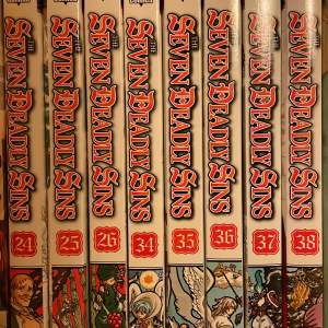 The seven deadly sins manga, volym 24-26 och 34-38. En för 50 kr och alla för 380kr.  Nummer 26 och 35 har små skador i hörnen. Skriv om du vill ha bilder <3