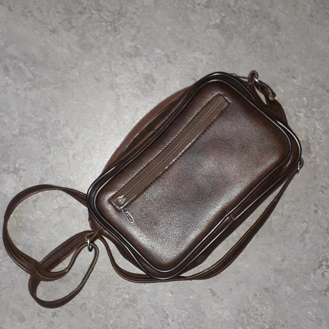 Retro läder väska två fack