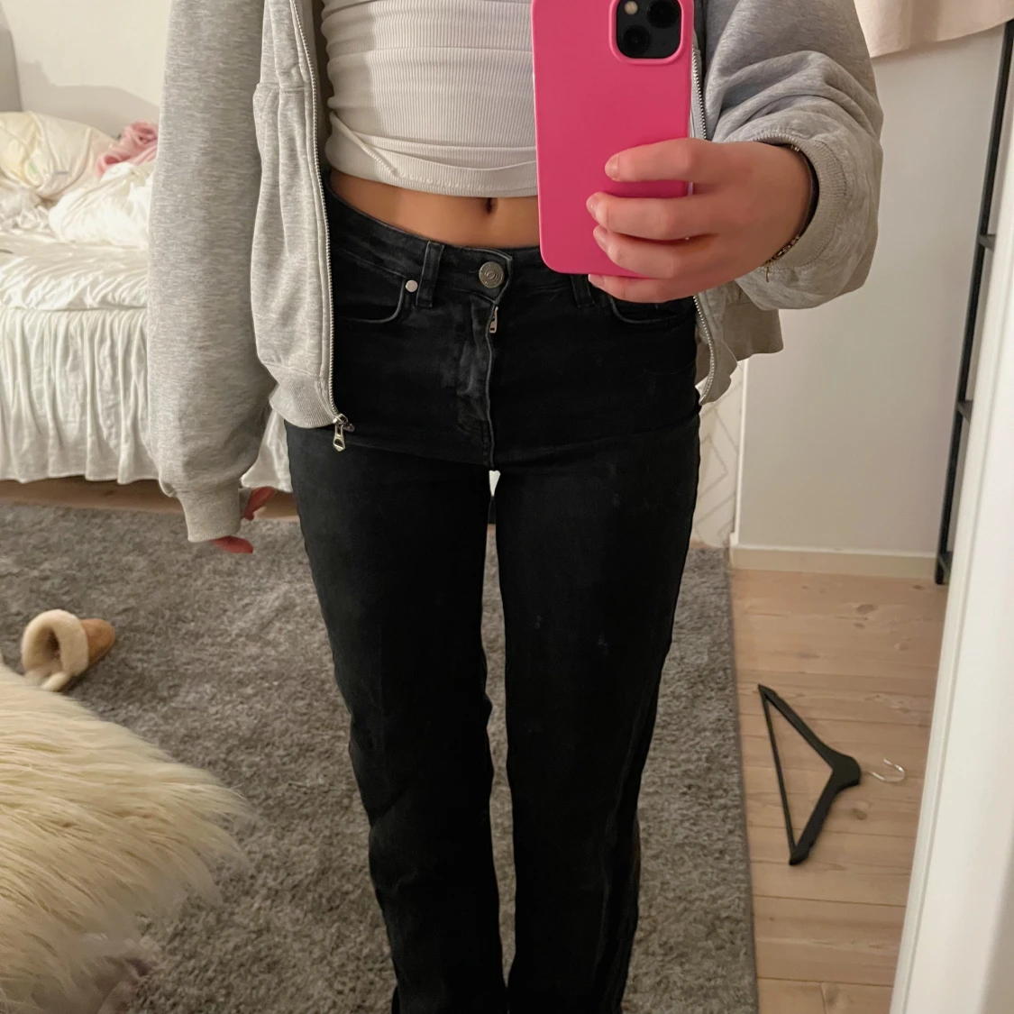 Svarta raka midwaist jeans - 90