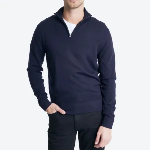 Merino zip tröja - Marinblå halvzip tröja från volt. Nypris 1000kr