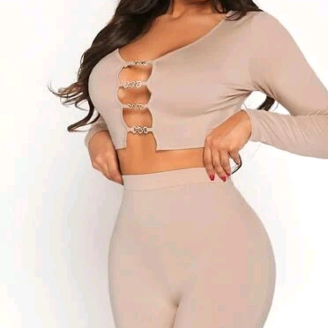 Cut Out Front Crop Top & Leggings - 90