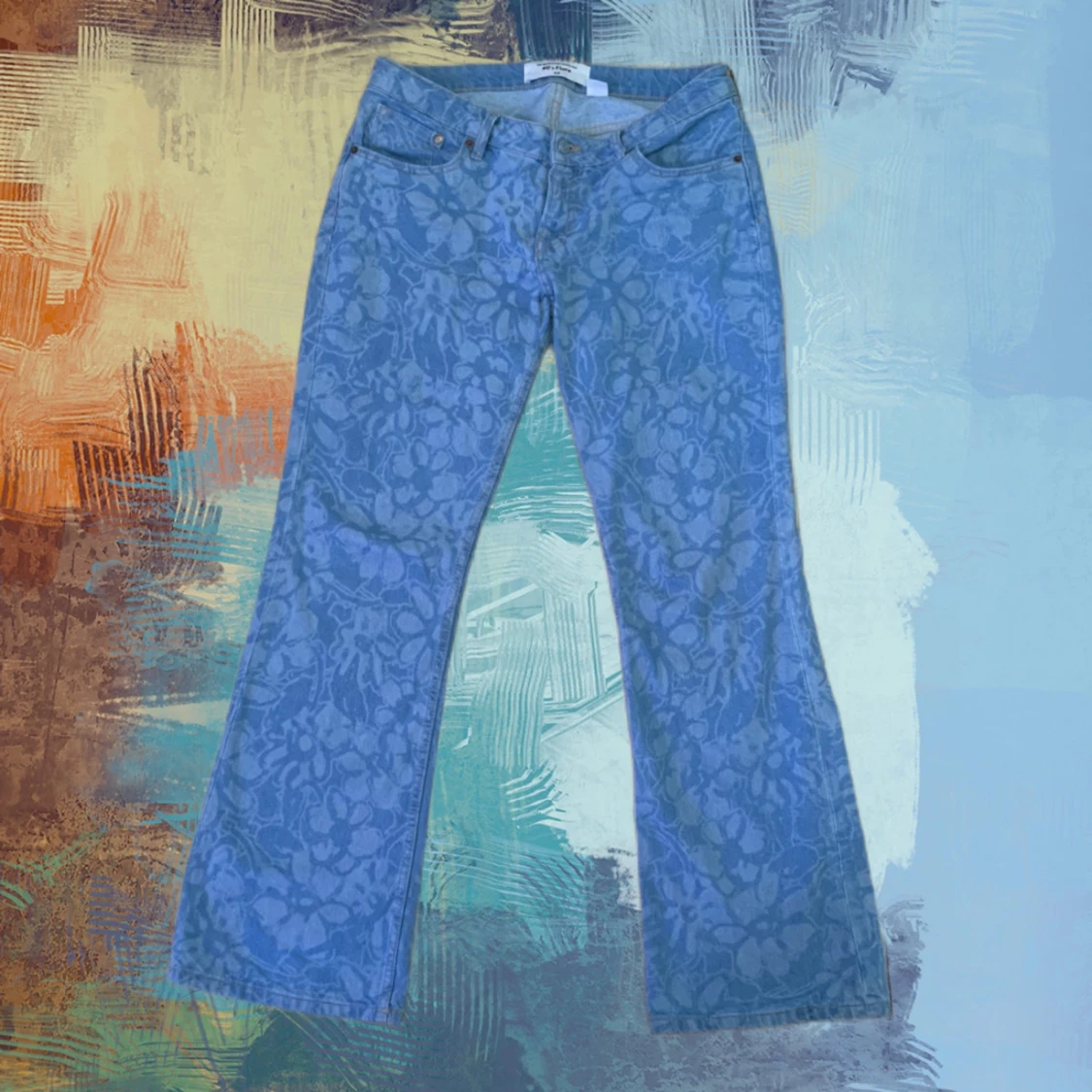 blommiga jeans byxor