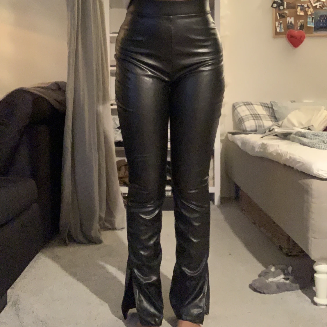 Svart skinnbyxor - 90