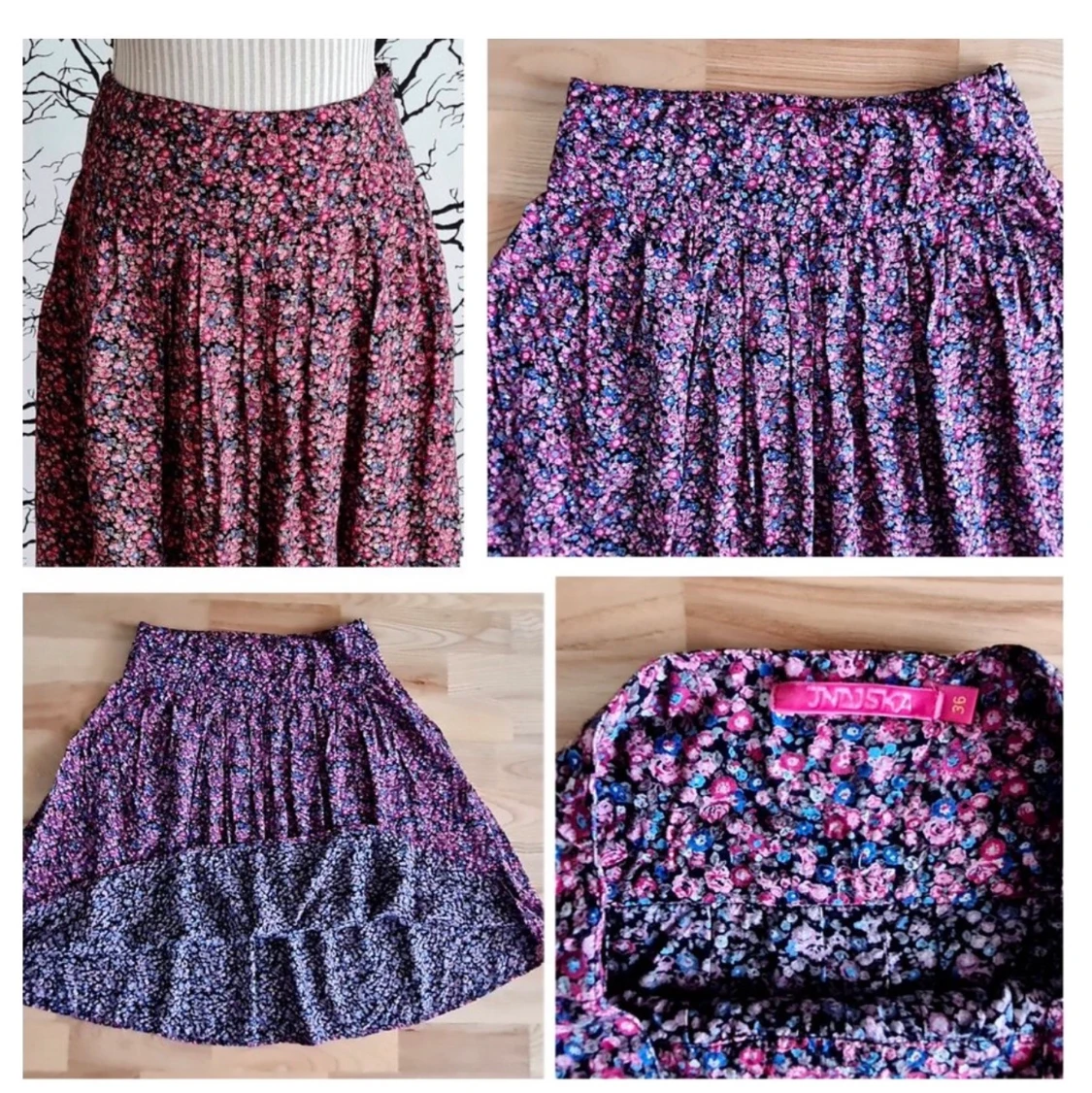 Indiska / Retro/ Tidlös/ sötaste småblommig kjol Stl 36 - 90