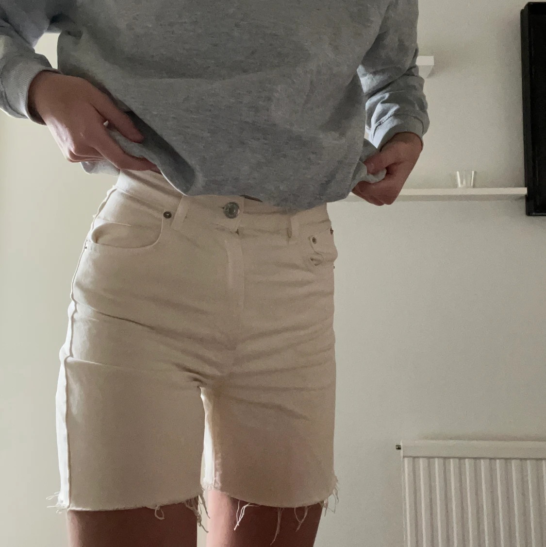 Beige jeansshorts