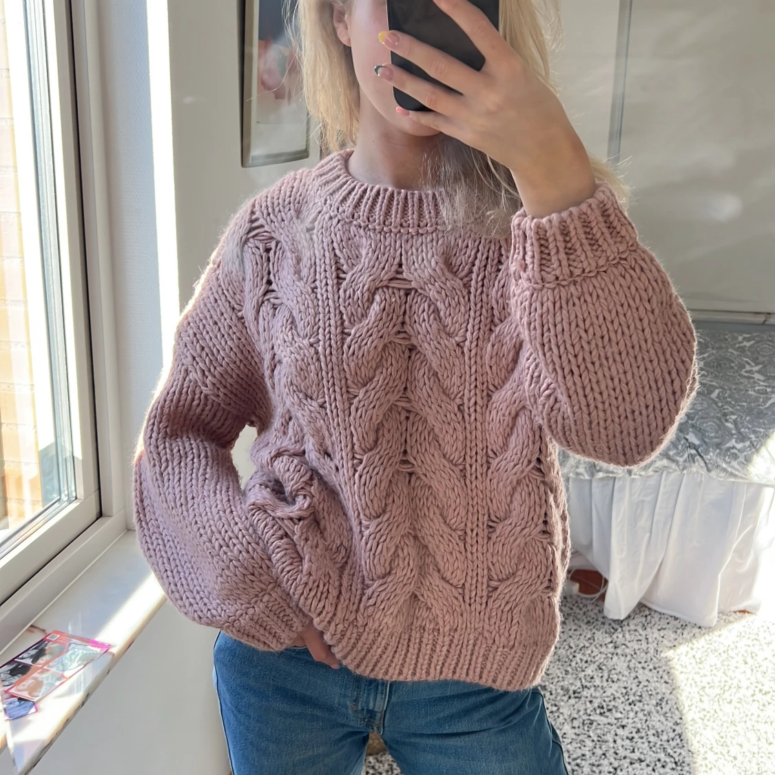 Stickad tröja strl S/M - 90