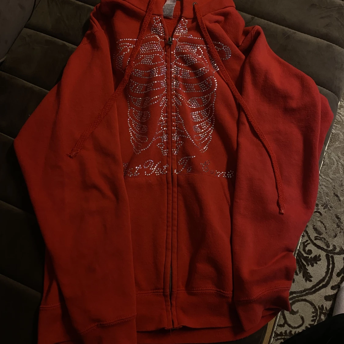 Rhinestone zip hoodie - 90