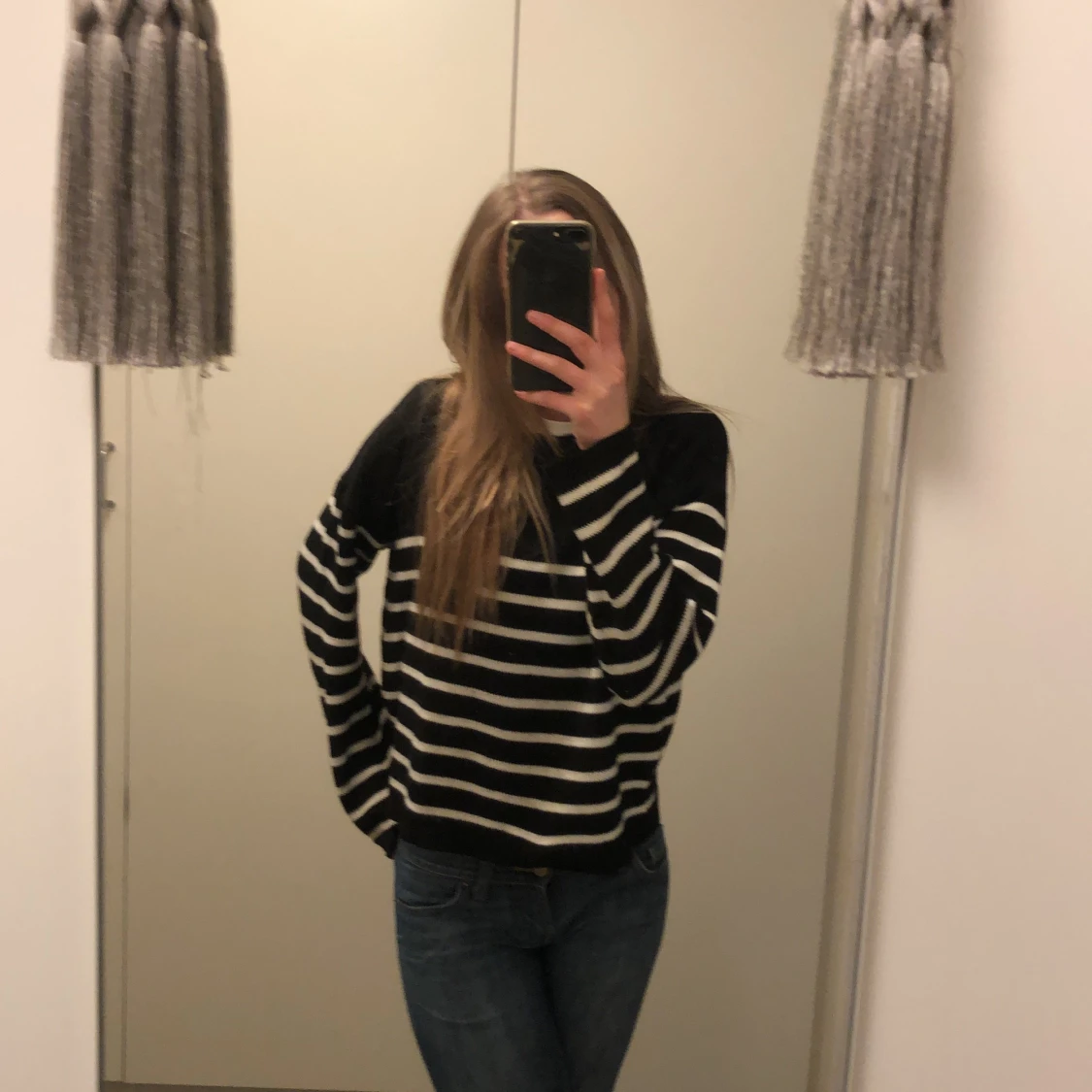 Randig stickad tröja  - 90