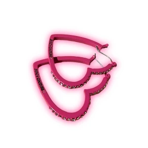 Juicy couture hoops  -  hot pink rhinestone hjärta hoops fra juicy couture. SKICKAS FRÅN NORGE