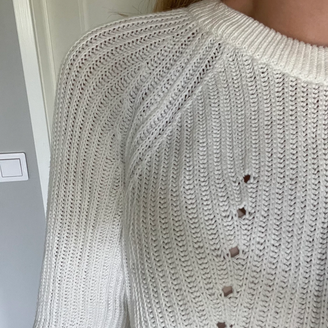 Vit stickad tröja storlek S - 91