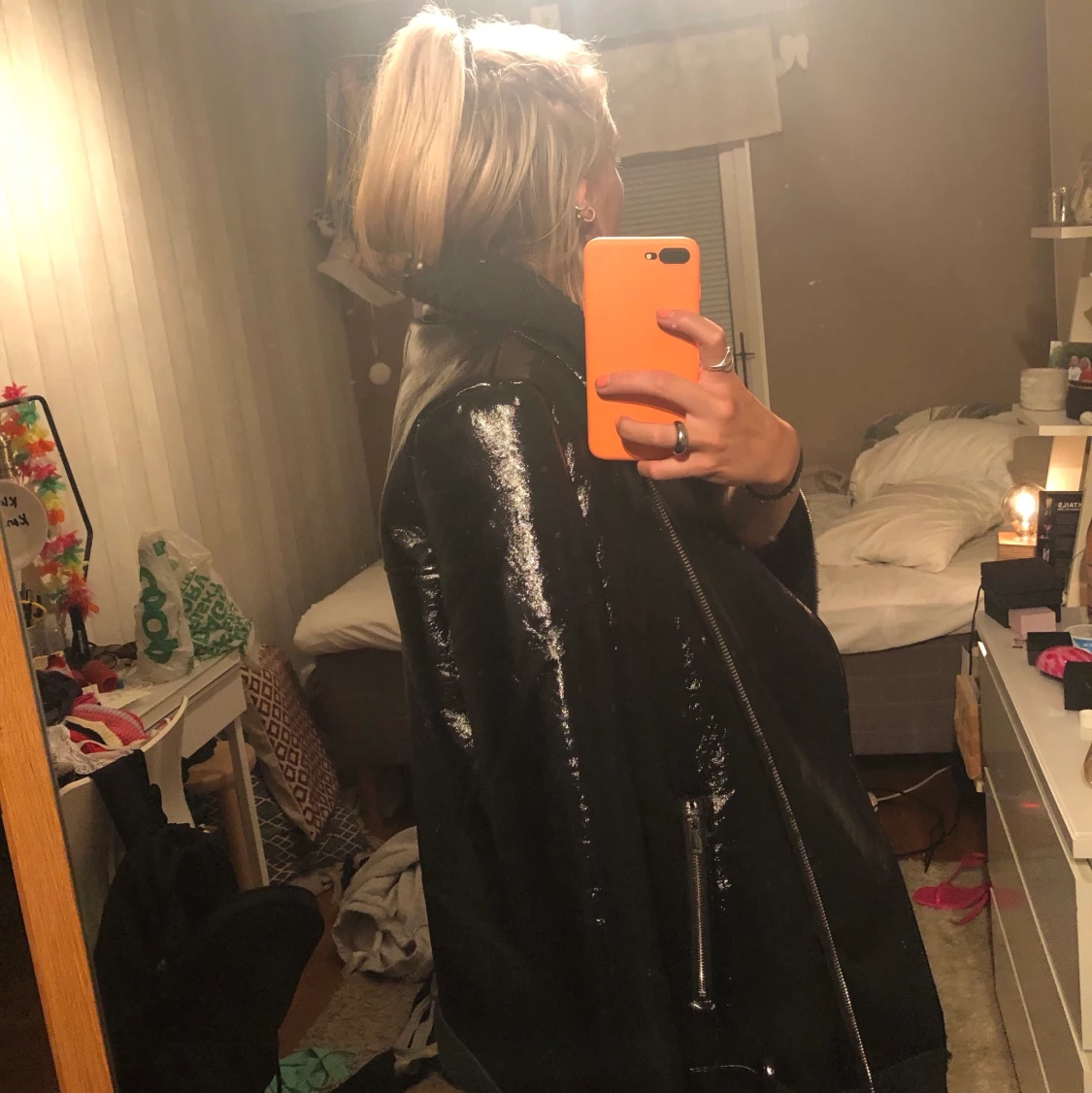 Nakd - glansig pu biker jacket - 91