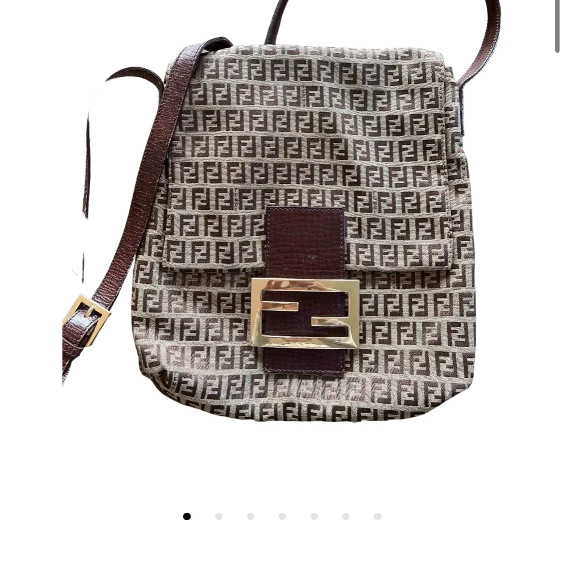 Brown Canvas Fendi Crossbody Bag