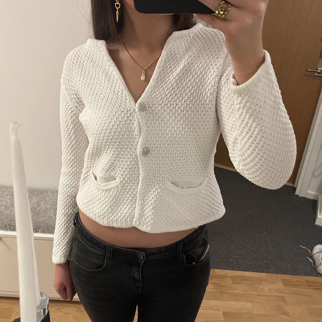 Jättefin kofta/stickad topp