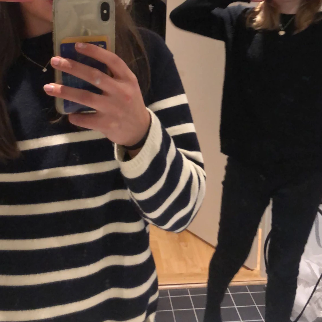 Randig stickad tröja - 90