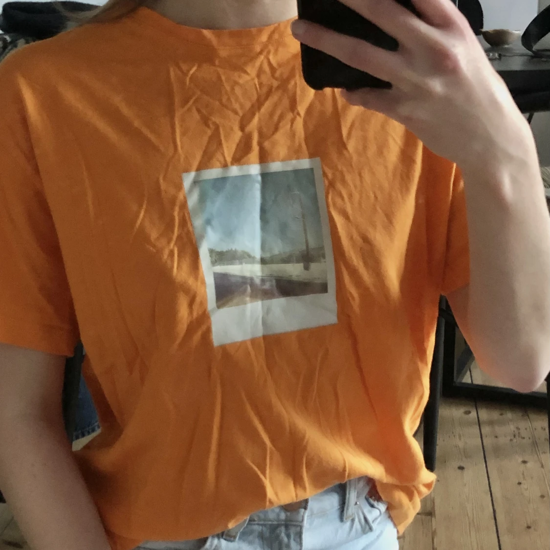 Orange t-shirt med print