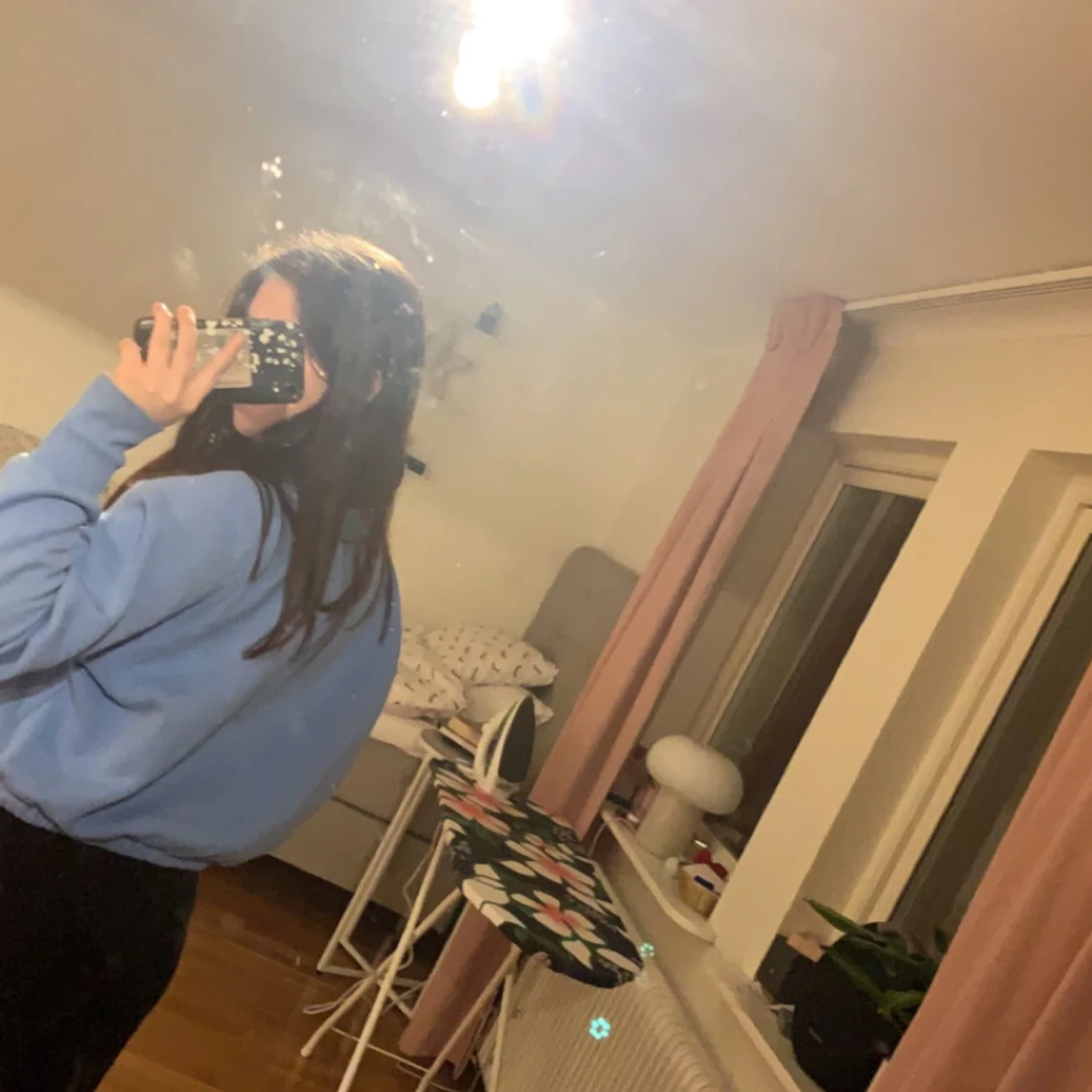 Blå sweatshirt med snören  - 90