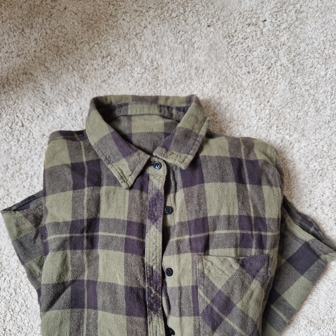 Grön flanell skjorta - 90