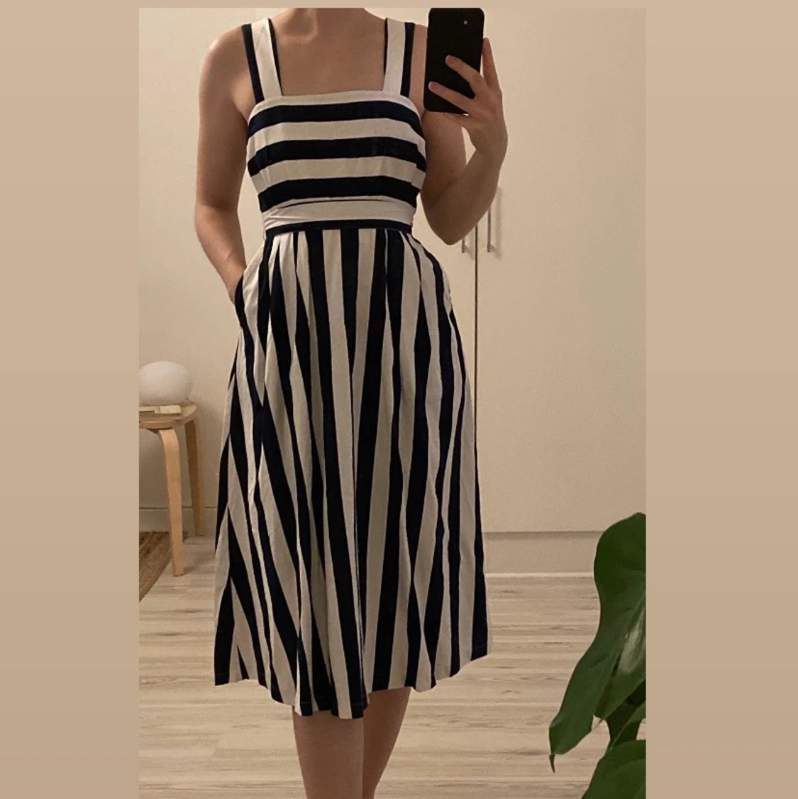 M&S randig klänning strl 36