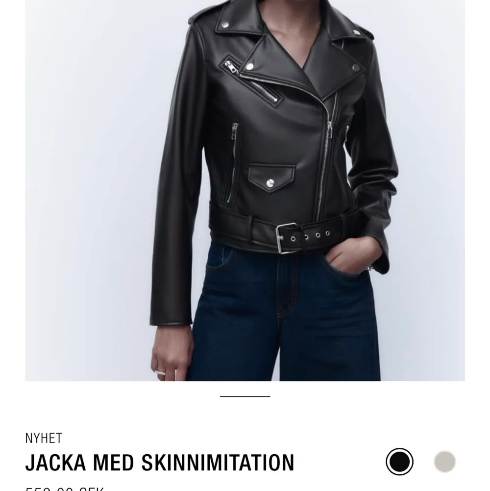 Skinnjacka från zara i stl xs. Nypris 599, säljer för 300kr . Jackor.