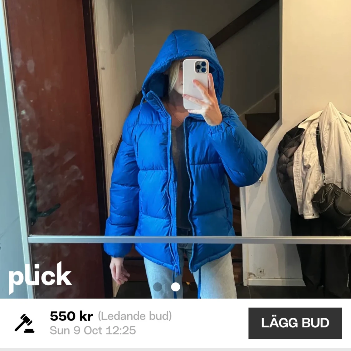 Blå h&m jacka  - 90