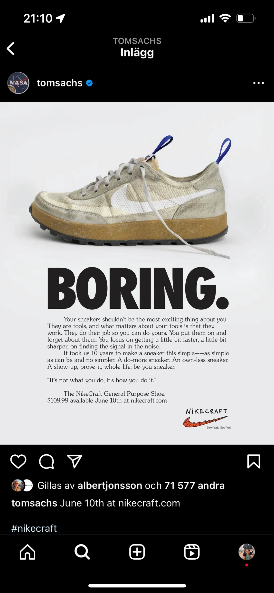 Tom Sachs general purpose shoe - 90