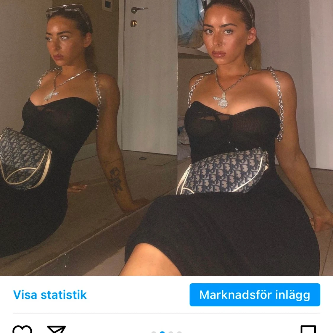 Svart klänning med silver  - 90