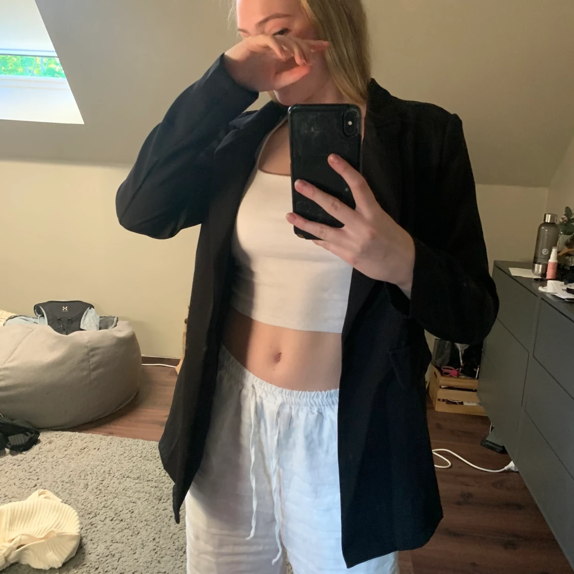 Basic svart kavaj - 90