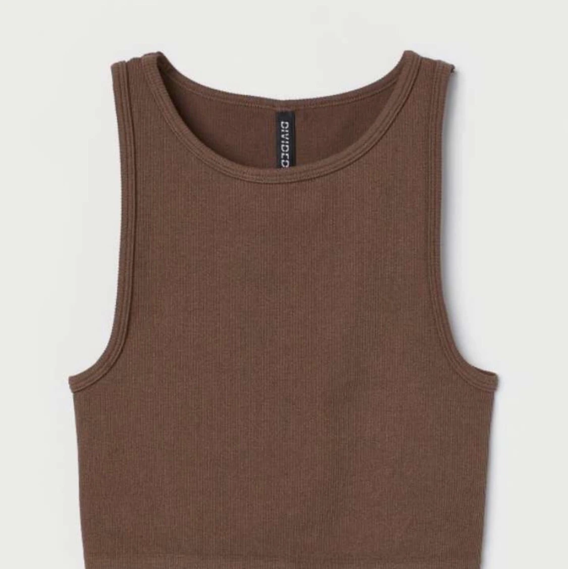 Ribbad tanktop brun 