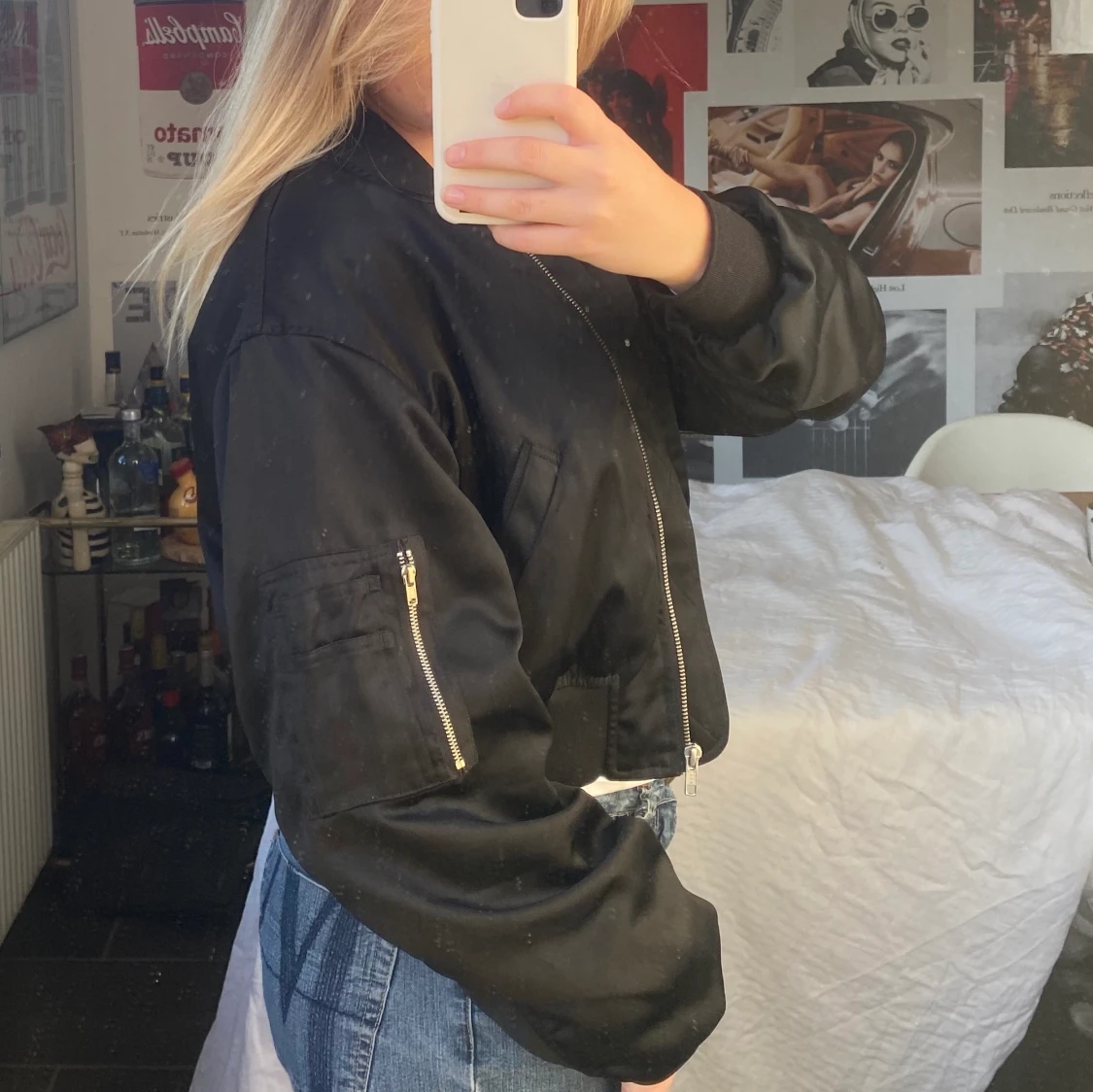 Svart Bomberjacka - 90